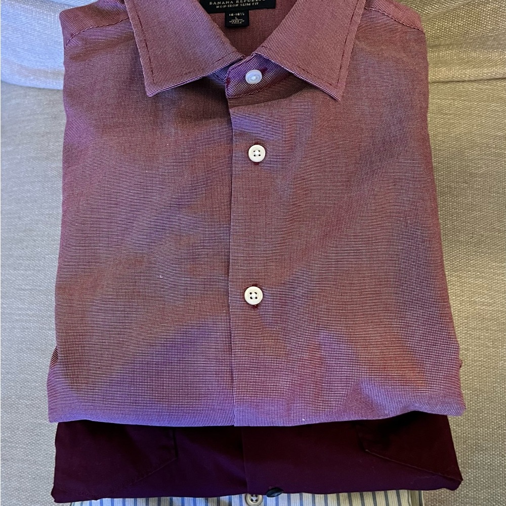 Lot of 5 Banana Republic Men’s Collared Button-Down Shirts Size L Large